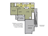 Cottage floor plan at The Reserve at Williams Glen showing the attached garage on the second floor homes